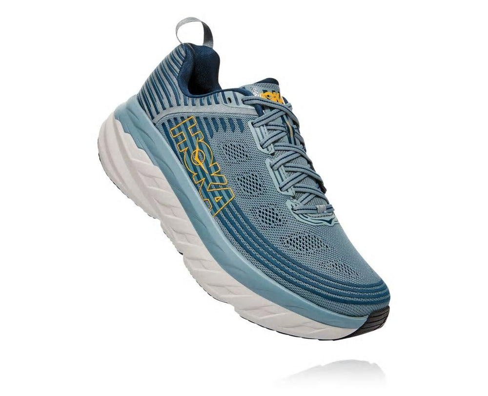 HOKA|Men's Bondi 6 Lead / Majolica Blue