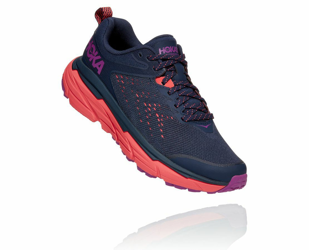 HOKA|Women's Challenger ATR 6 Black Iris / Hot Coral