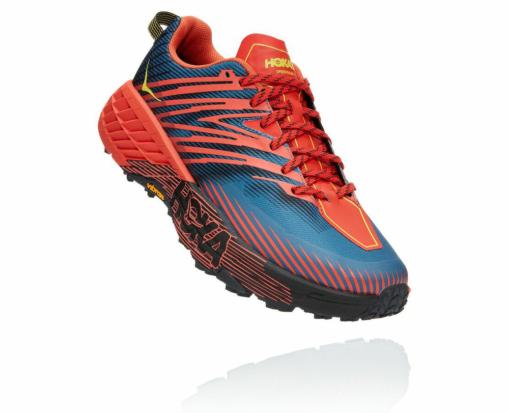HOKA|Men's Speedgoat 4 Fiesta / Provincial Blue