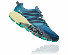 HOKA|Women's Speedgoat 4 Provincial Blue / Luminary Green