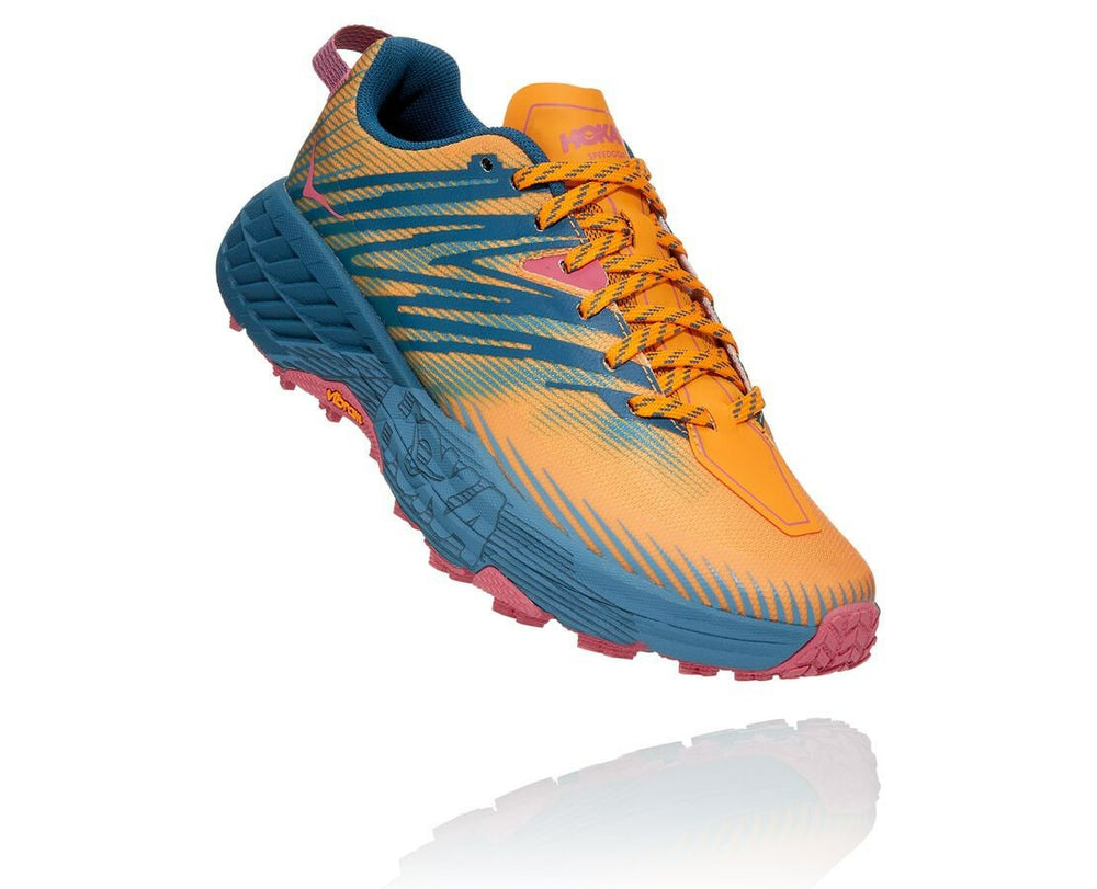 HOKA|Women's Speedgoat 4 Saffron / Provincial Blue