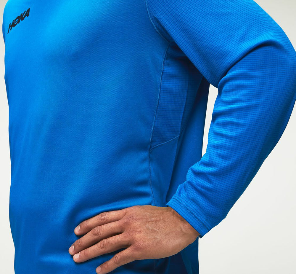 HOKA|Men's Performance Long Sleeve Imperial Blue