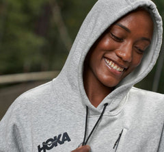 HOKA|Women's Hoodie Heather Grey