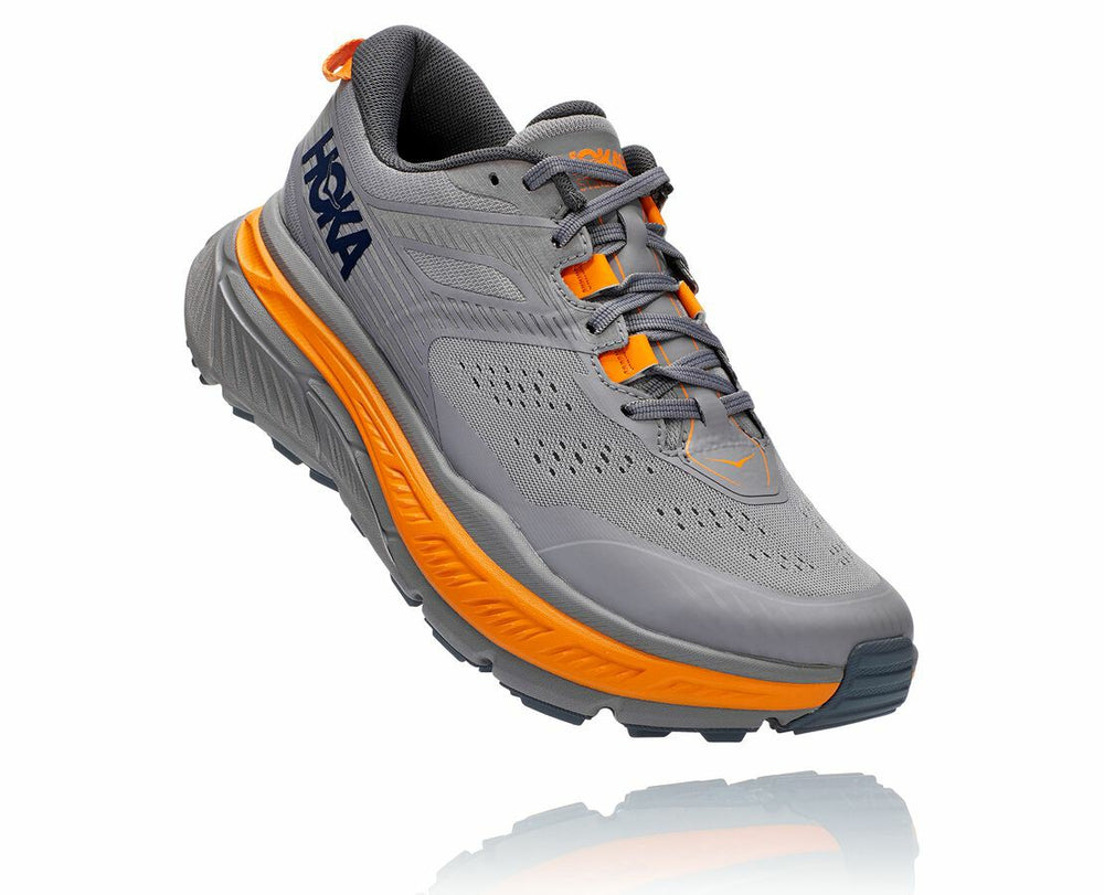HOKA|Men's Stinson Atr 6 Frost Gray / Bright Marigold