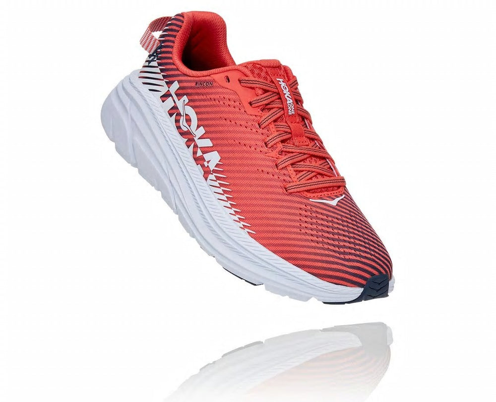 HOKA|Women's Rincon 2 Hot Coral / White