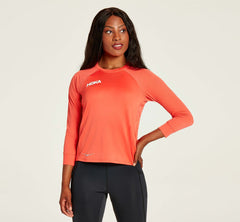 HOKA|Women's Performance 3/4 Sleeve Hot Coral