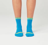 HOKA|All Gender Performance Crew Sock Diva Blue / Citrus