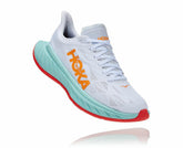 HOKA|Women's Carbon X 2 White / Blazing Orange