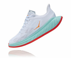 HOKA|Women's Carbon X 2 White / Blazing Orange