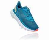 HOKA|Women's Arahi 5 Mosaic Blue / Luminary Green