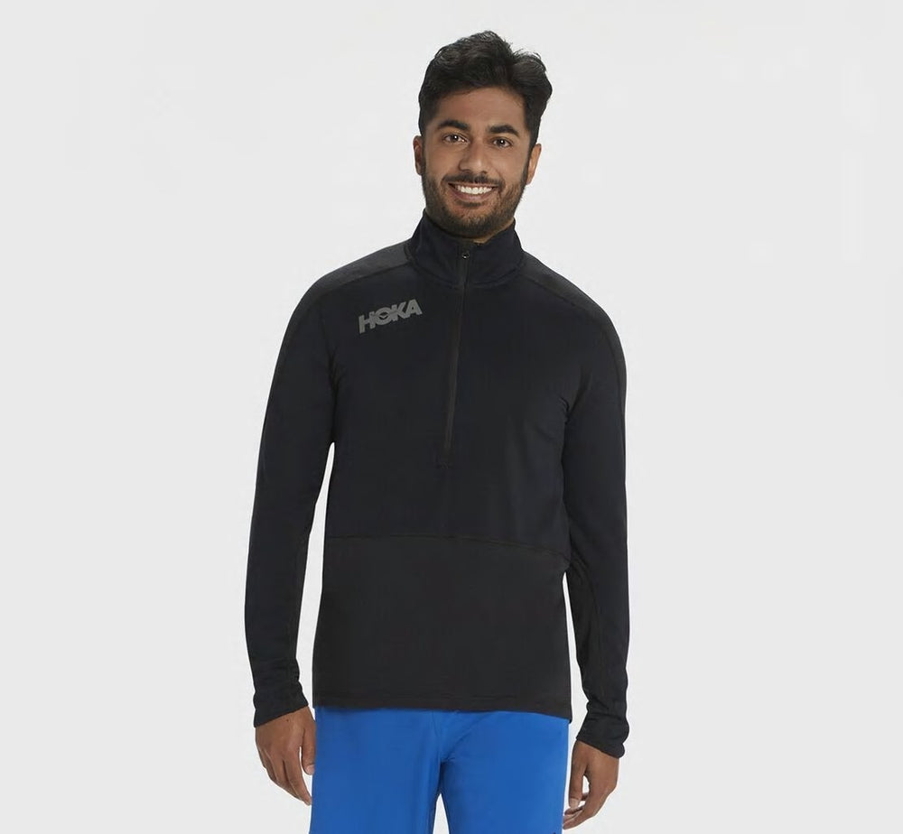 HOKA|Men's 1/2 Zip Midlayer Black