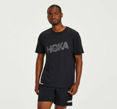 HOKA|Men's Brand Tee Black / Castlerock