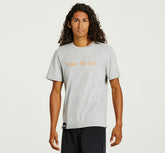 HOKA|Men's Brand Tee Heather Grey / Persimmon Orange