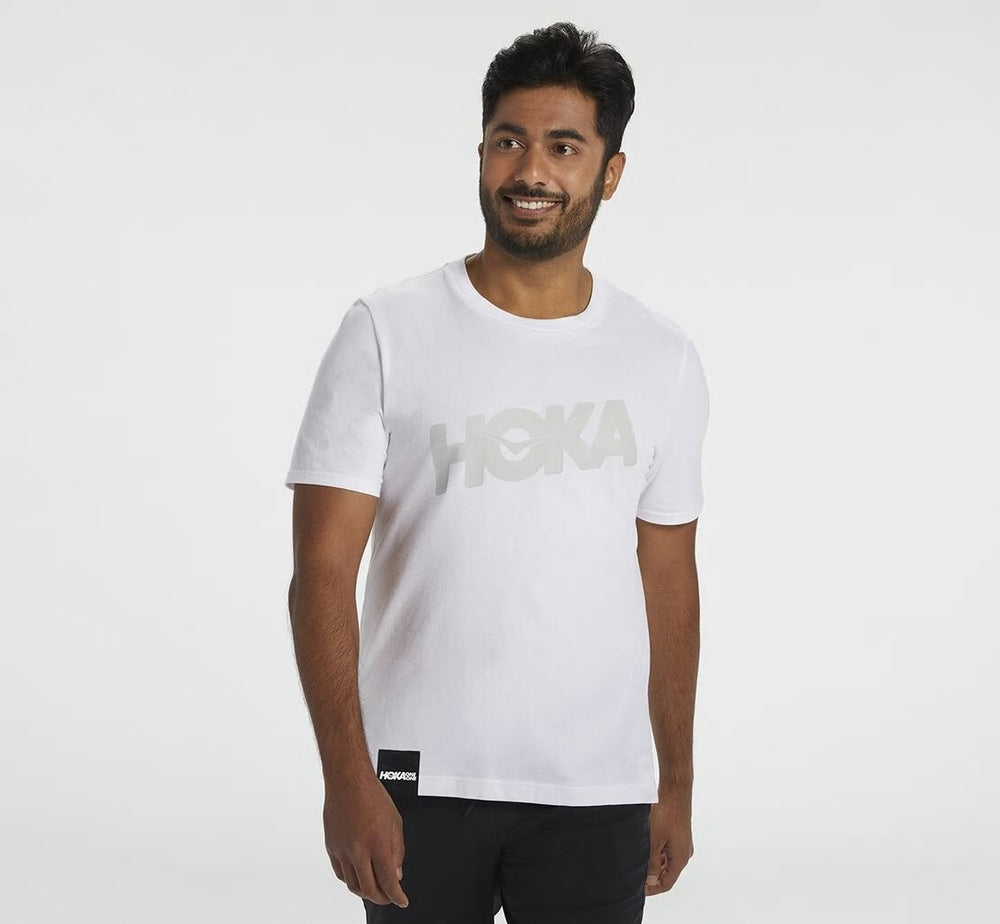 HOKA|Men's Brand Tee White
