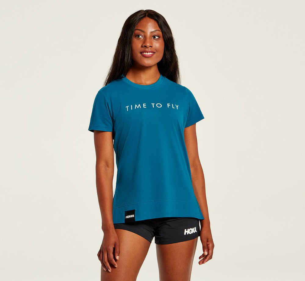 HOKA|Women's Brand Tee Moroccan Blue