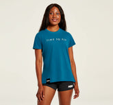 HOKA|Women's Brand Tee Moroccan Blue