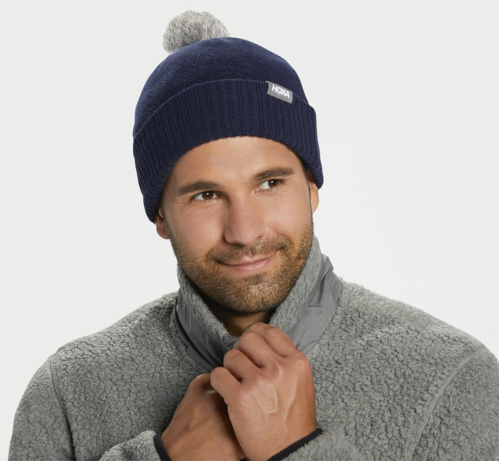 HOKA|All Gender Pom Beanie Moonlit Ocean