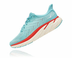 HOKA|Women's Clifton 8 Aquarelle / Eggshell Blue