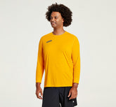 HOKA|Men's Performance 3/4 Sleeve Saffron