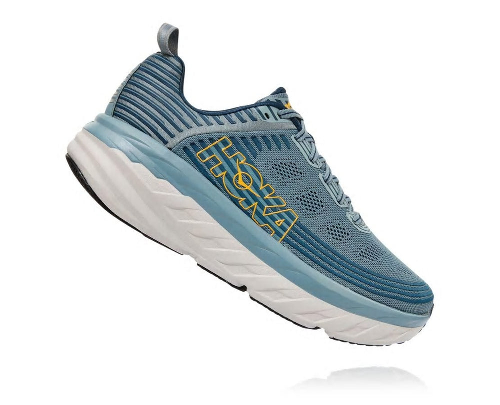 HOKA|Men's Bondi 6 Lead / Majolica Blue