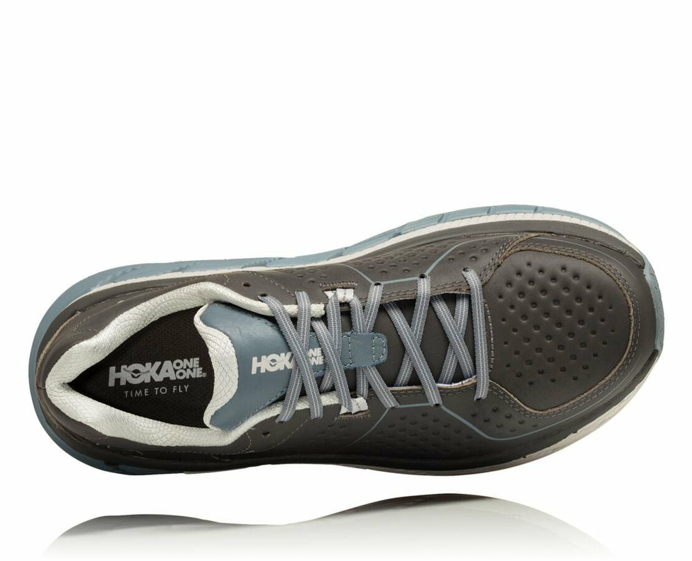 HOKA|Men's Gaviota Leather Charcoal / Tradewinds