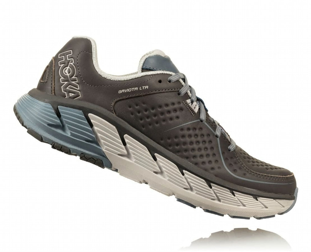 HOKA|Women's Gaviota Leather Charcoal / Tradewinds
