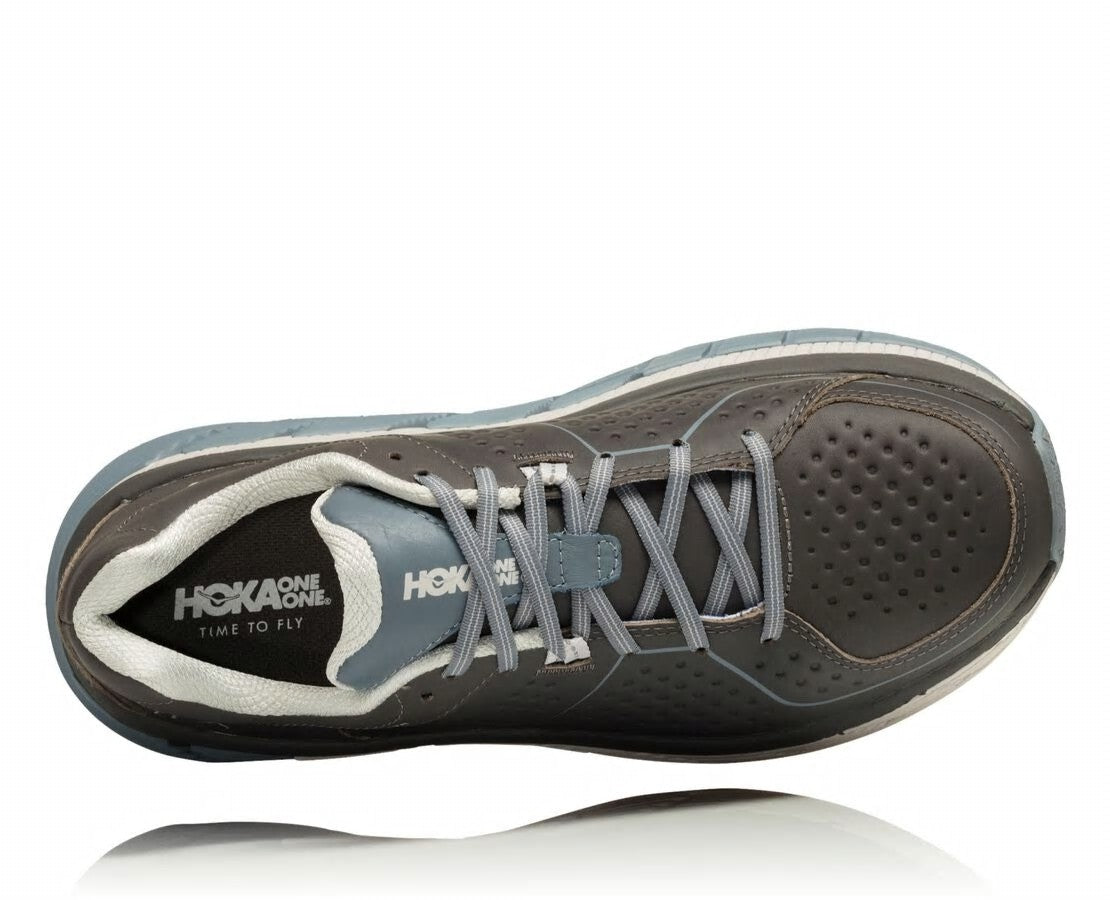 HOKA|Women's Gaviota Leather Charcoal / Tradewinds
