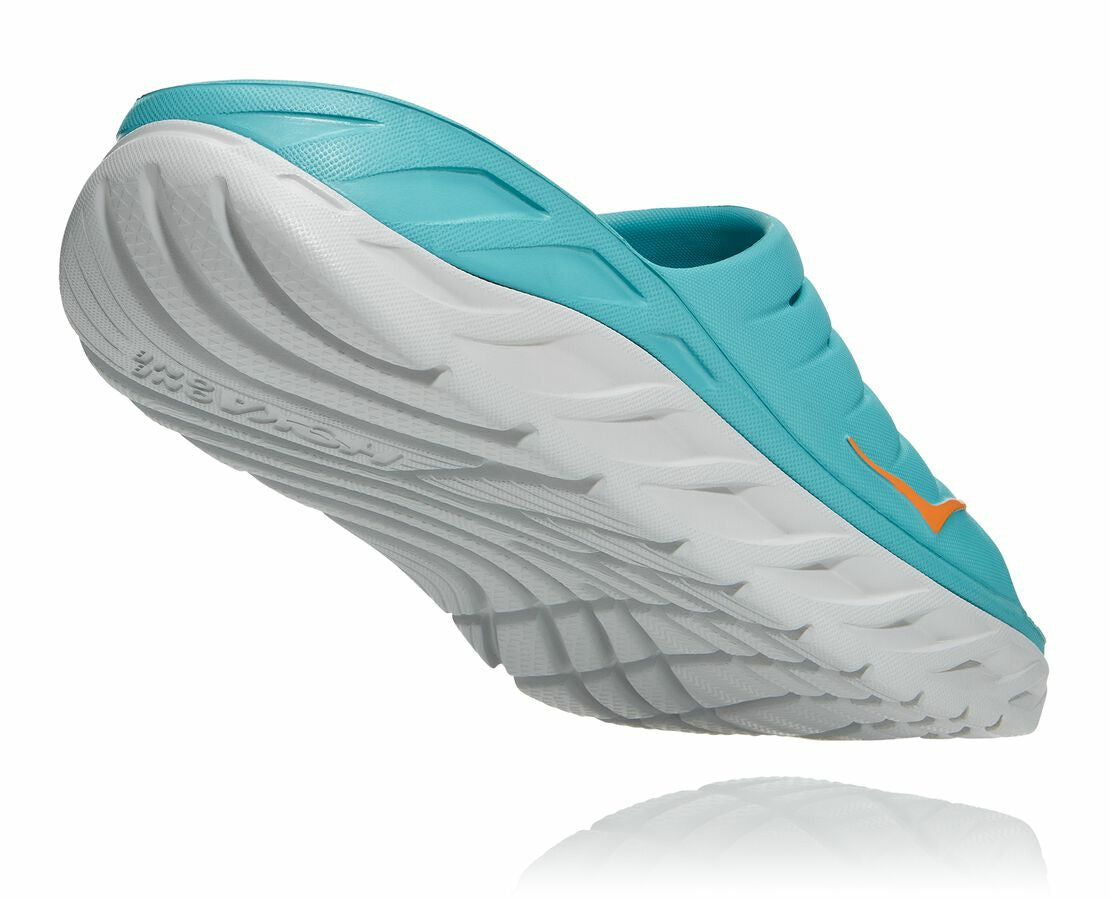 HOKA|Men's ORA Recovery Slide Aquarelle / Blazing Orange