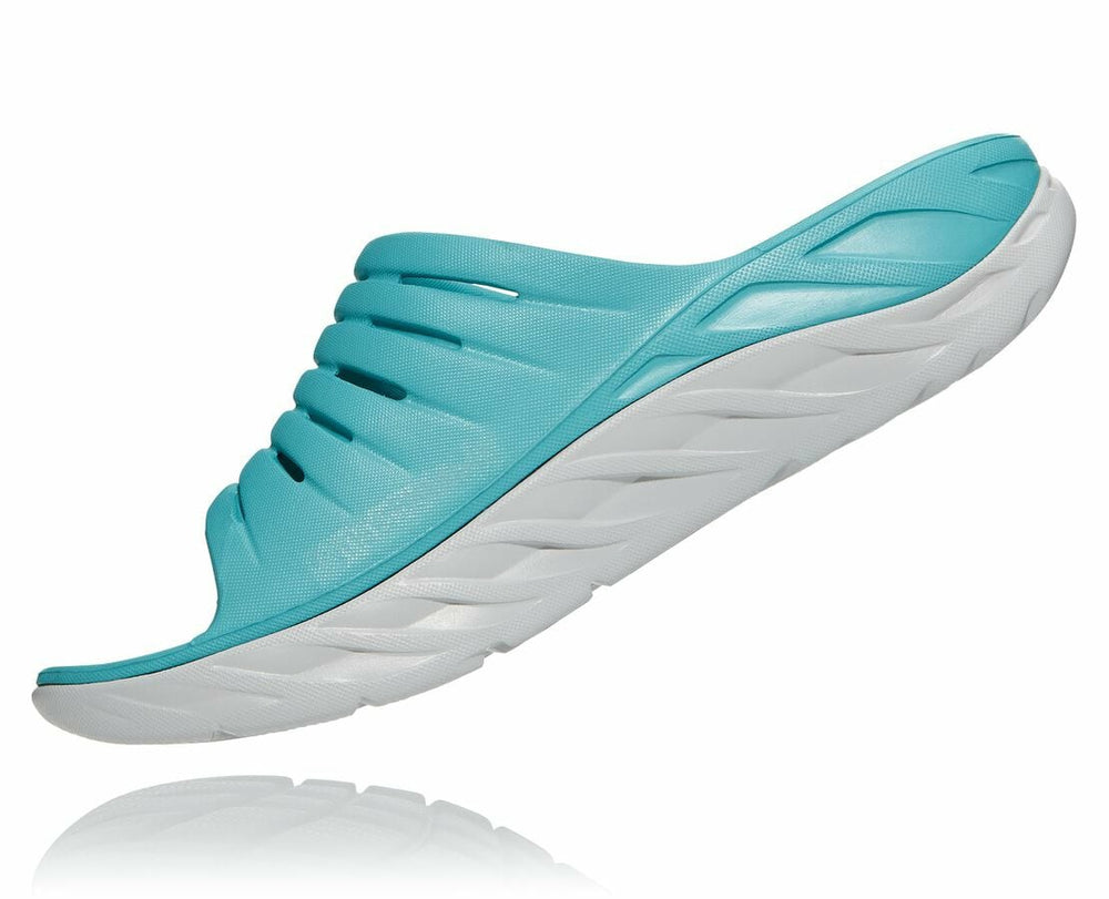 HOKA|Men's ORA Recovery Slide Aquarelle / Blazing Orange