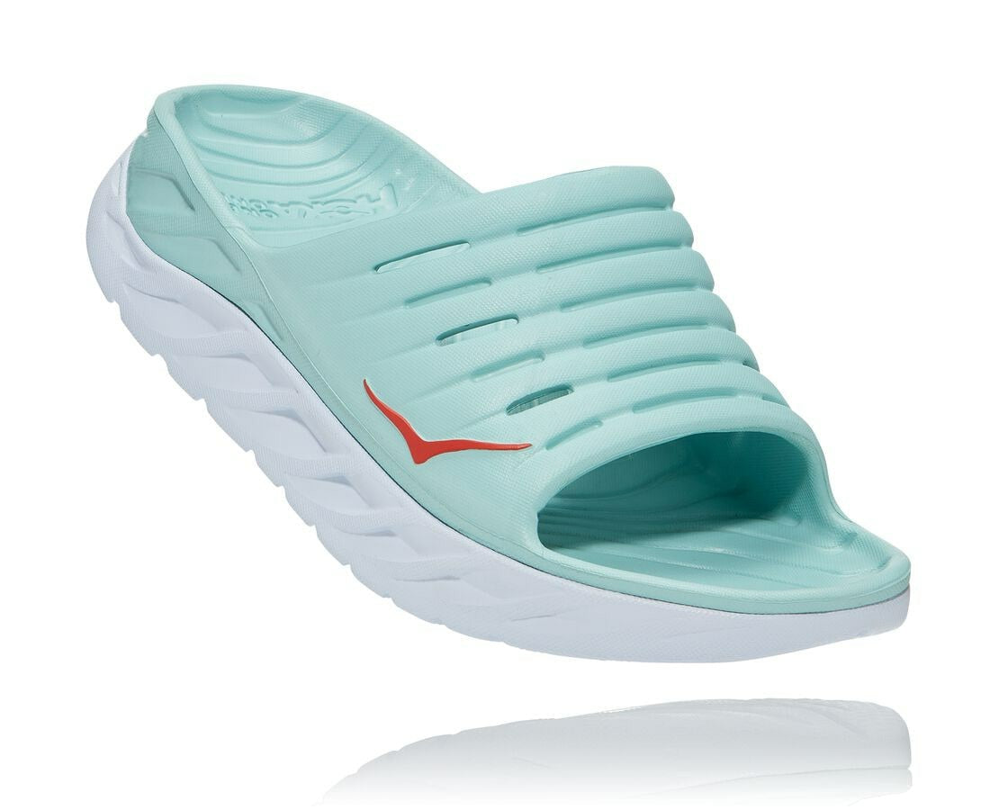 HOKA|Women's ORA Recovery Slide Eggshell Blue / White