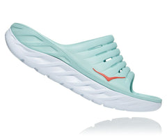 HOKA|Women's ORA Recovery Slide Eggshell Blue / White