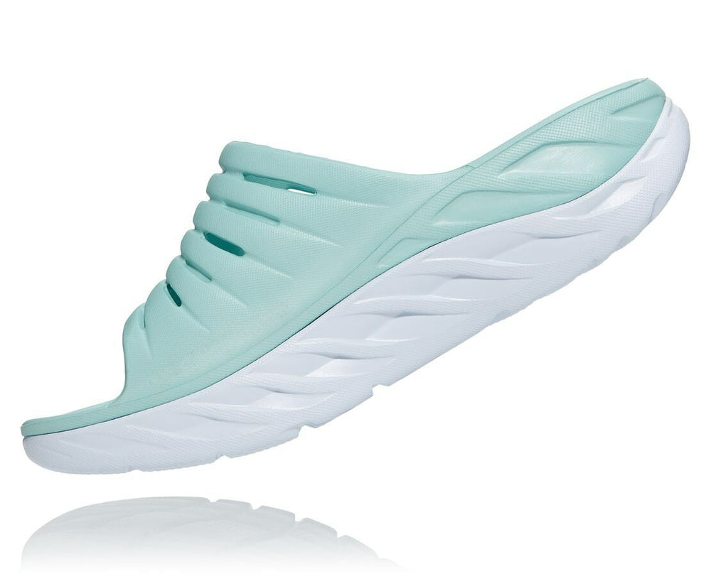 HOKA|Women's ORA Recovery Slide Eggshell Blue / White