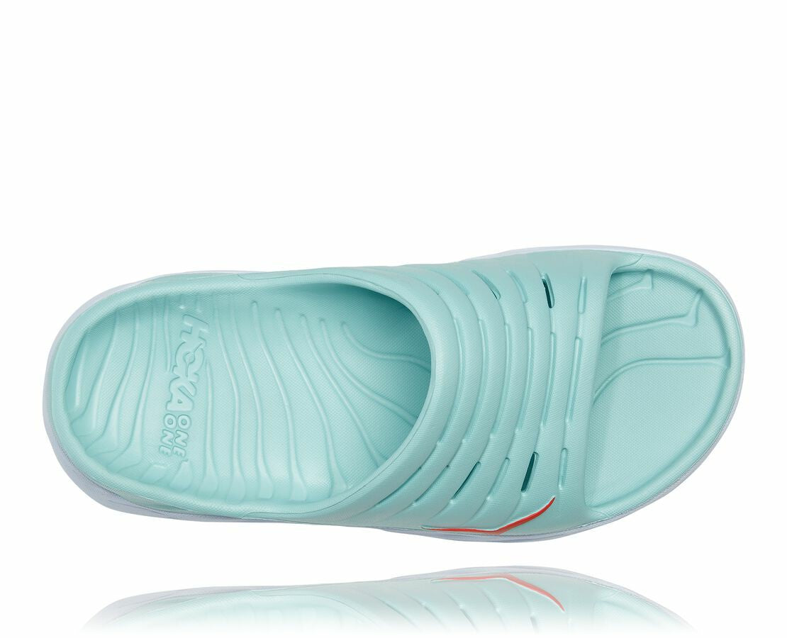 HOKA|Women's ORA Recovery Slide Eggshell Blue / White