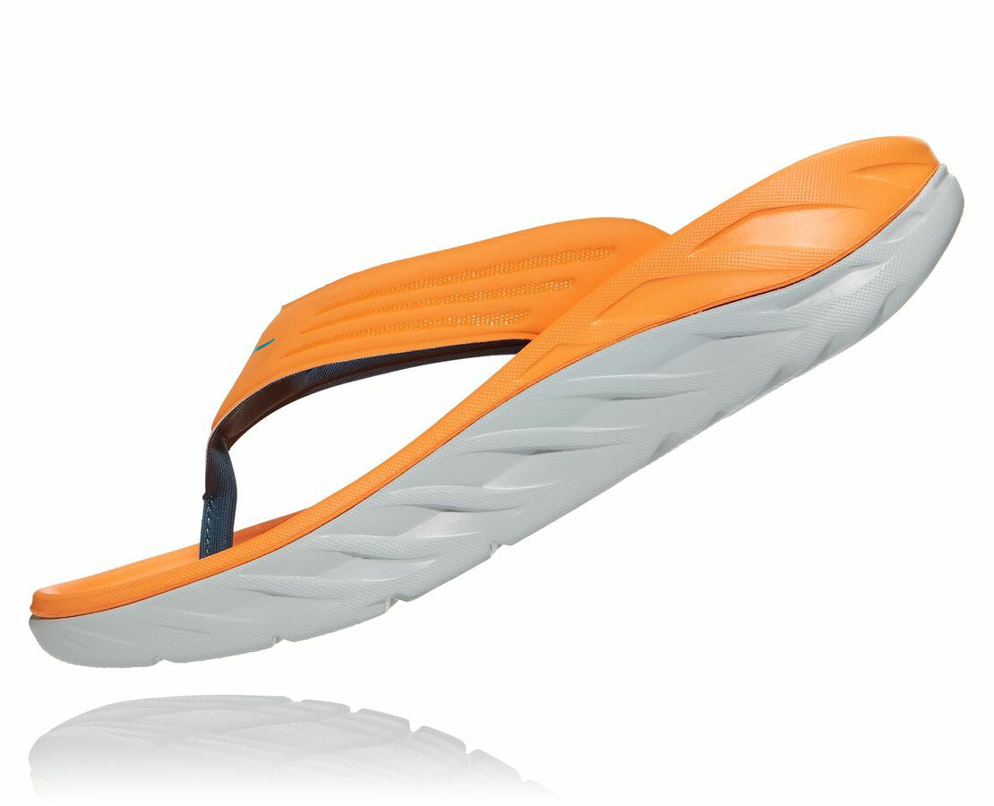 HOKA|Men's ORA Recovery Flip Blazing Orange / Lunar Rock