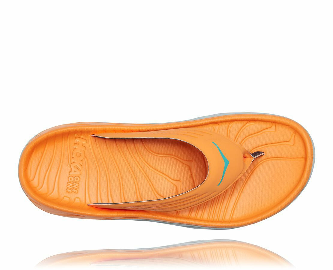 HOKA|Men's ORA Recovery Flip Blazing Orange / Lunar Rock