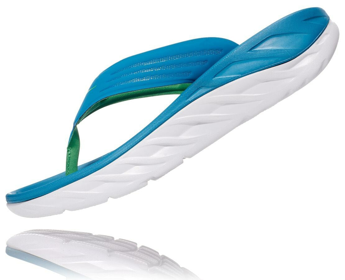 HOKA|Men's ORA Recovery Flip Blue Sapphire / Greenbriar