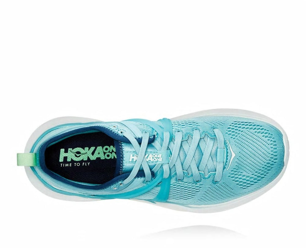 HOKA|Women's Tivra Antigua Sand / Wan Blue