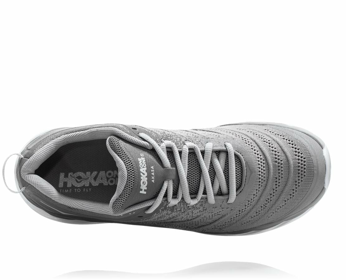 HOKA|Men's Akasa Frost Gray /Silver Sconce