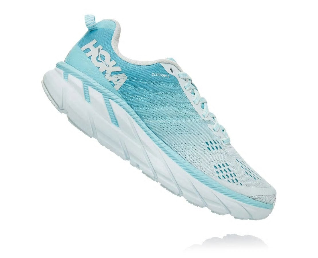 HOKA|Women's Clifton 6 Antigua Sand / Wan Blue