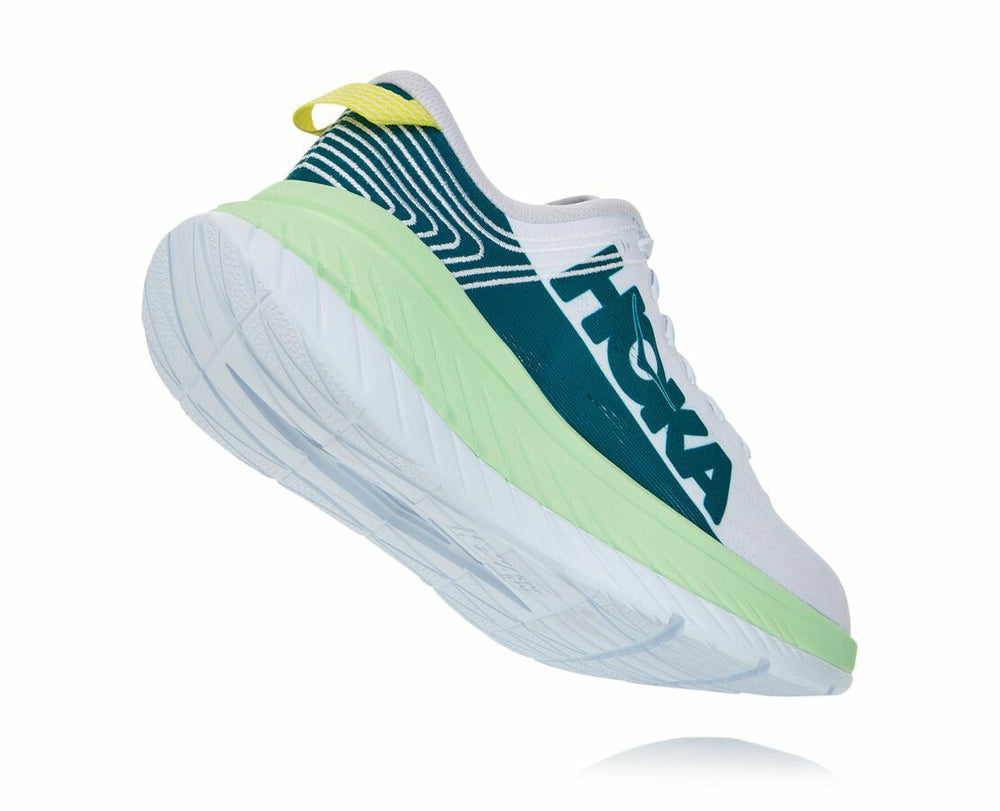 HOKA|Men's Carbon X Green Ash / White