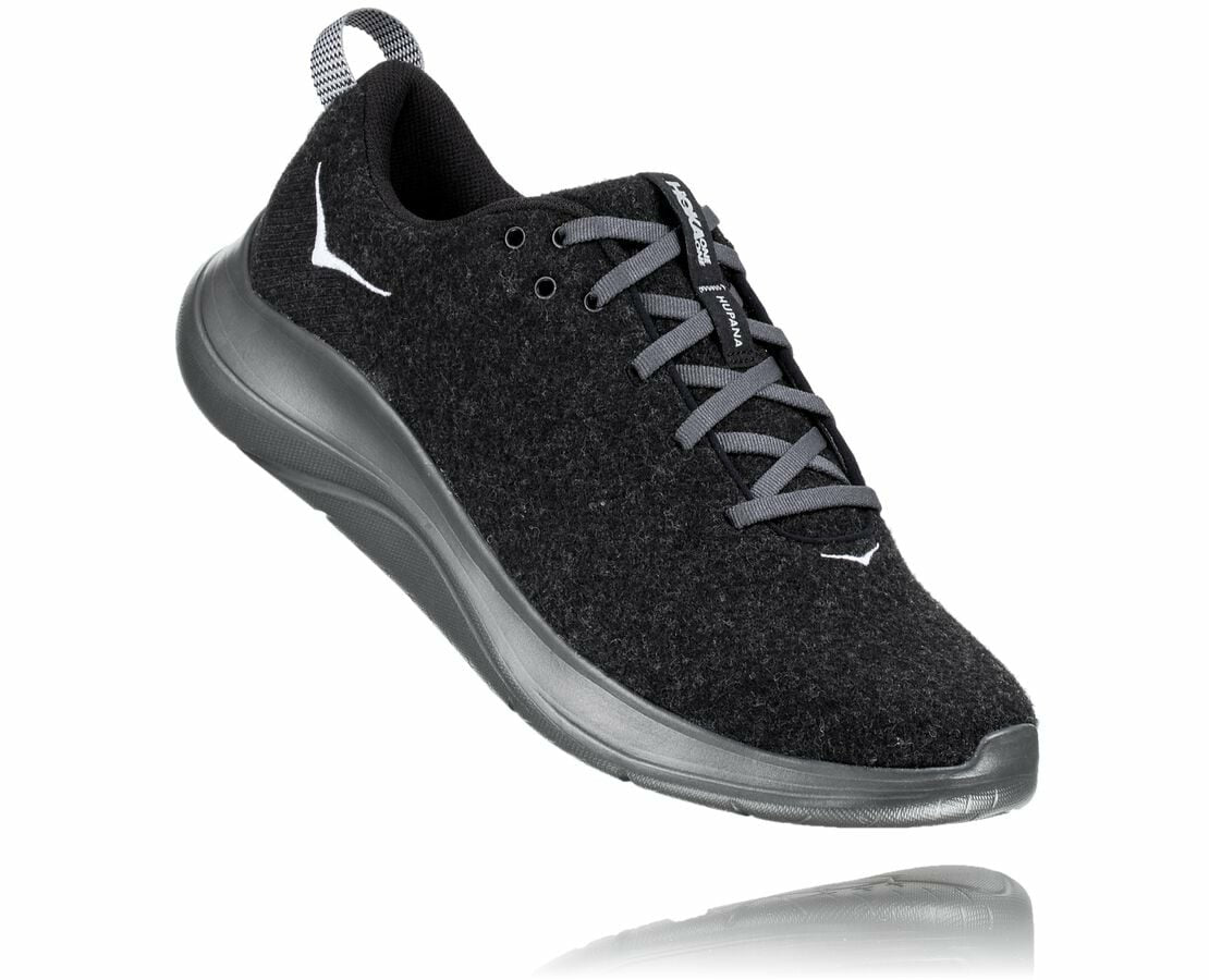 HOKA|Men's Hupana Flow Wool Black / Dark Shadow