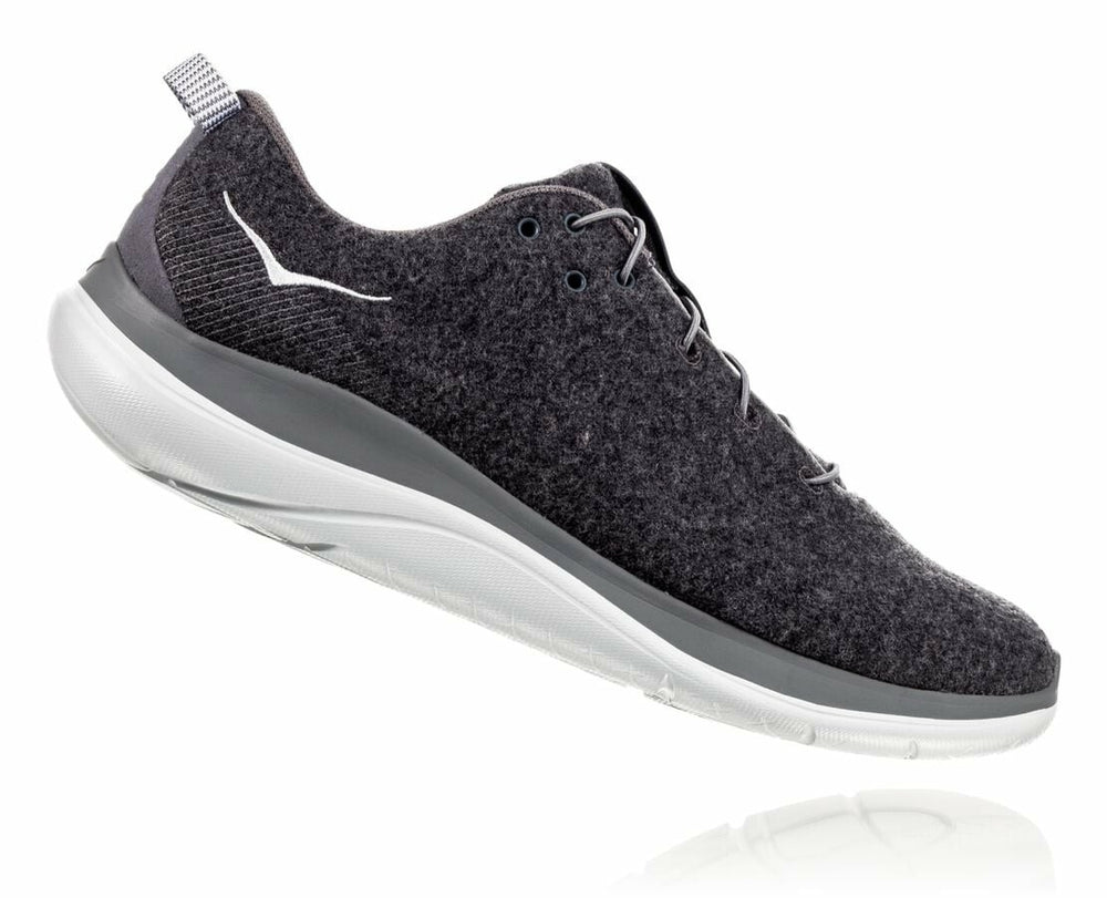 HOKA|Men's Hupana Flow Wool Dark Shadow / Charcoal Gray