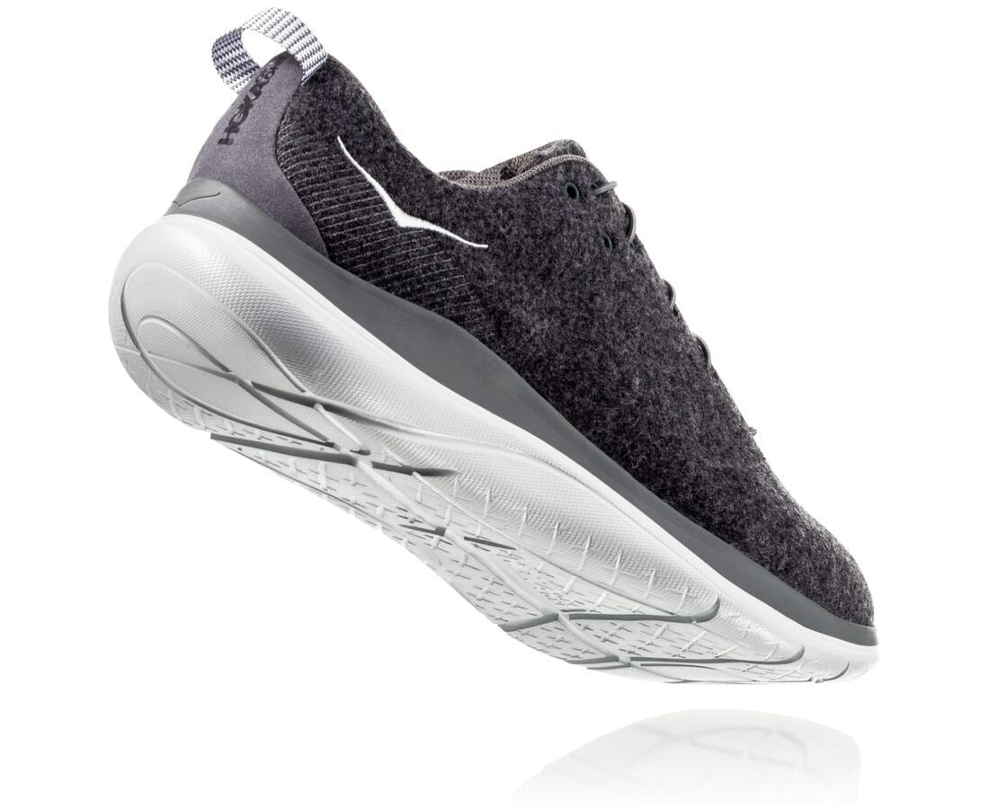 HOKA|Men's Hupana Flow Wool Dark Shadow / Charcoal Gray