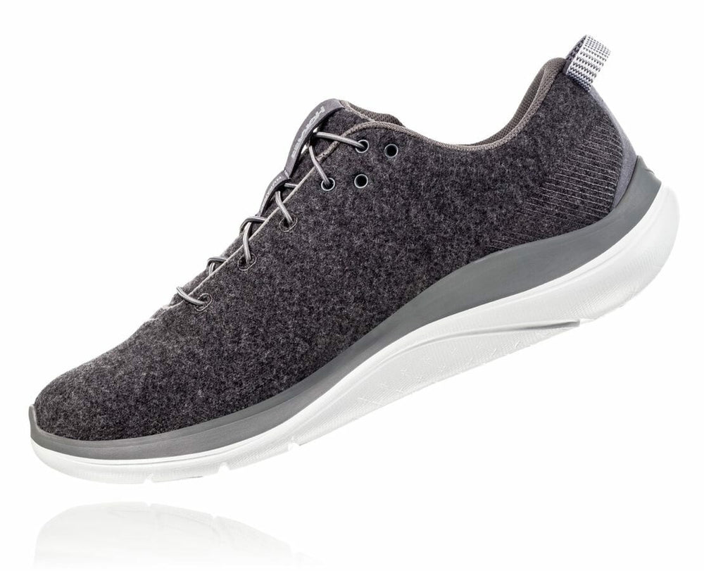 HOKA|Men's Hupana Flow Wool Dark Shadow / Charcoal Gray