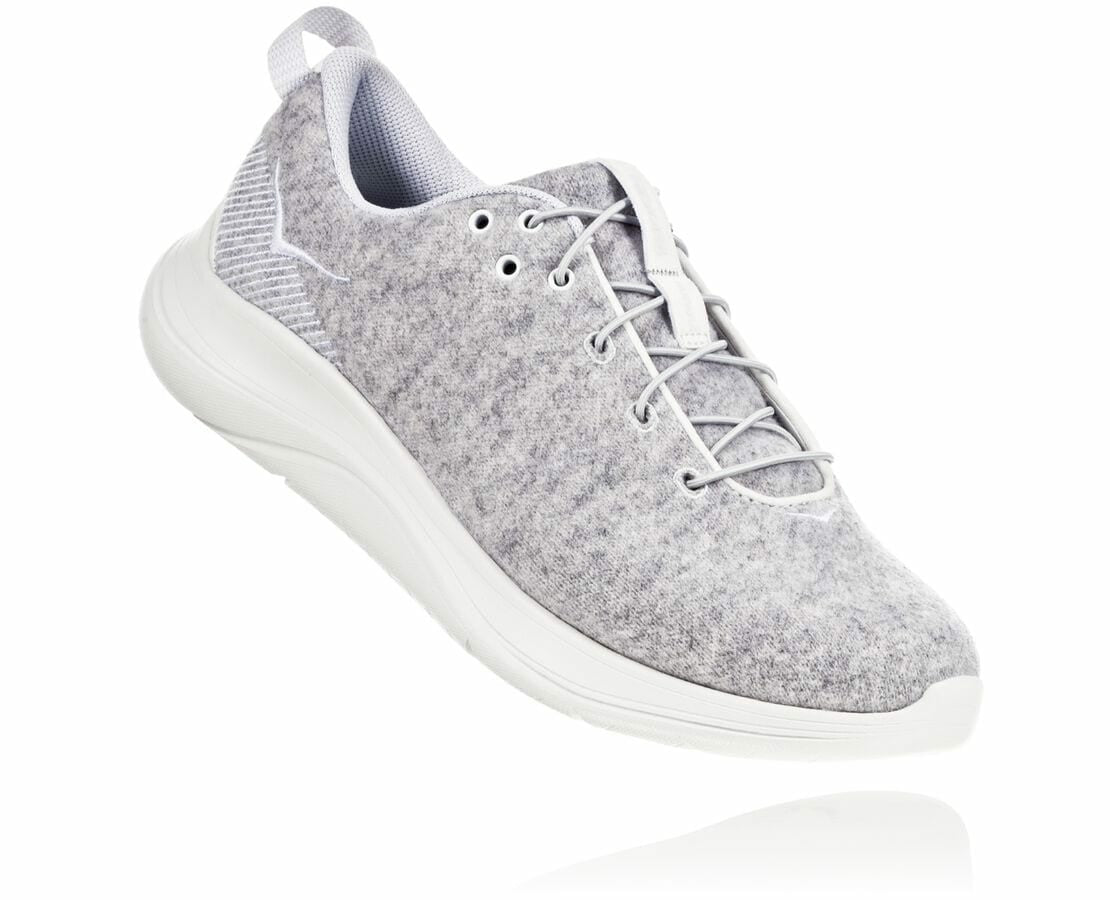 HOKA|Women's Hupana Flow Wool Lunar Rock / Blanc De Blanc