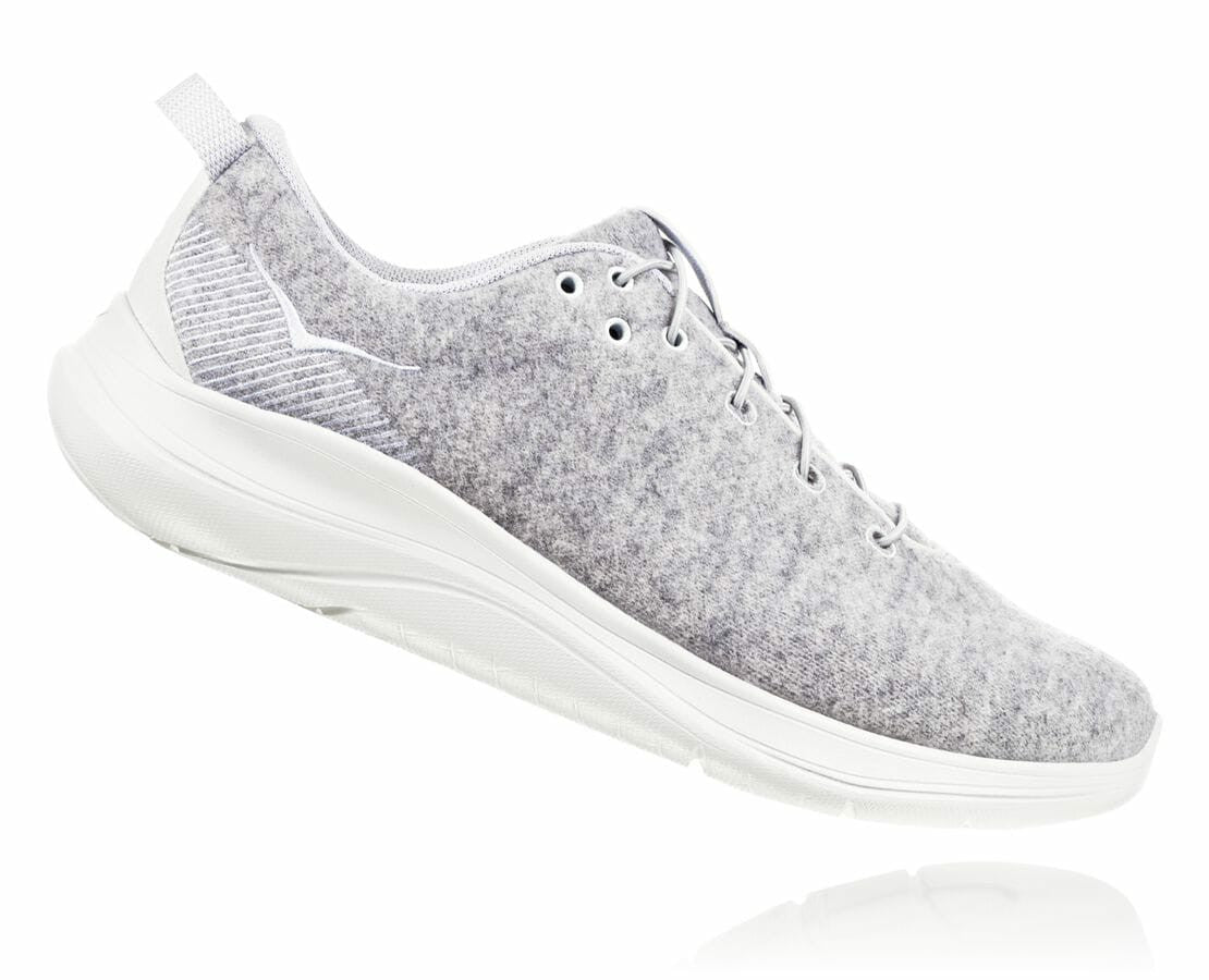 HOKA|Women's Hupana Flow Wool Lunar Rock / Blanc De Blanc