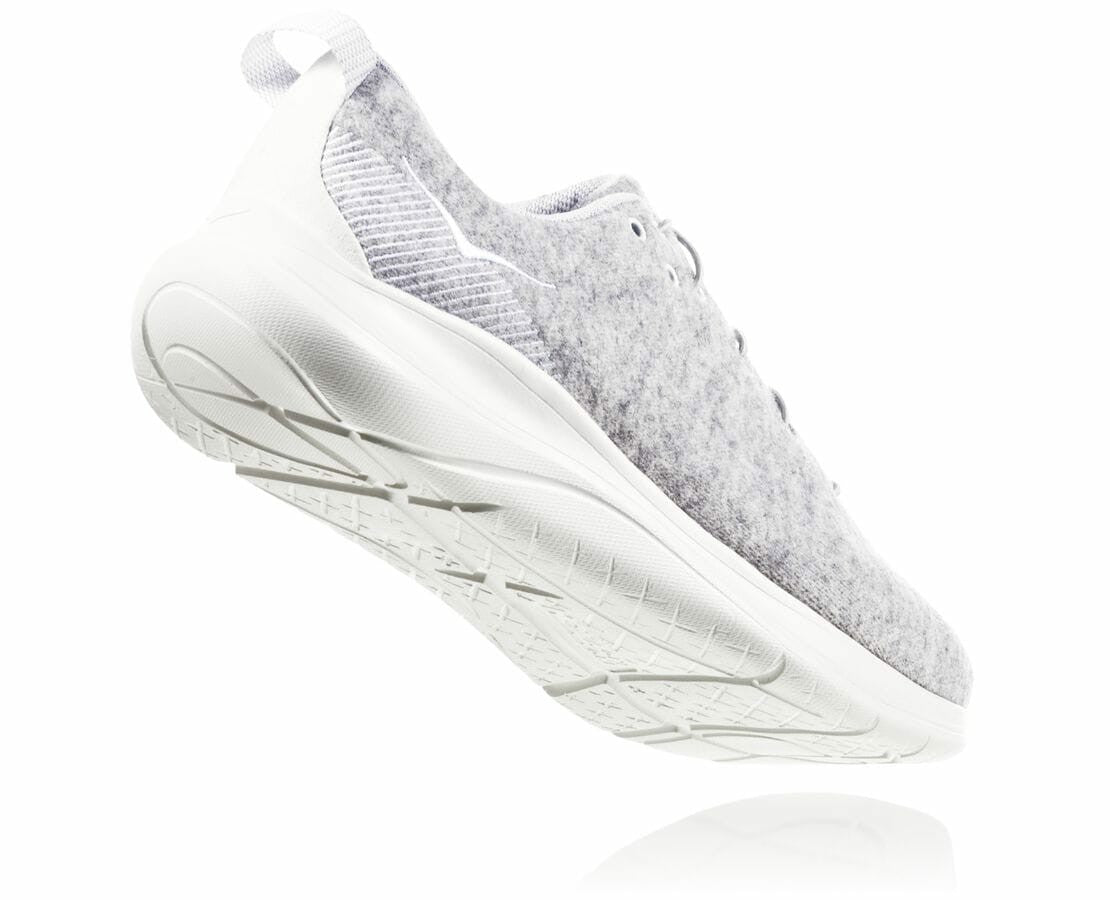 HOKA|Women's Hupana Flow Wool Lunar Rock / Blanc De Blanc
