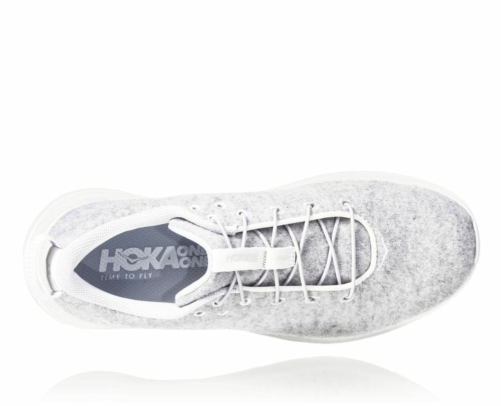 HOKA|Women's Hupana Flow Wool Lunar Rock / Blanc De Blanc