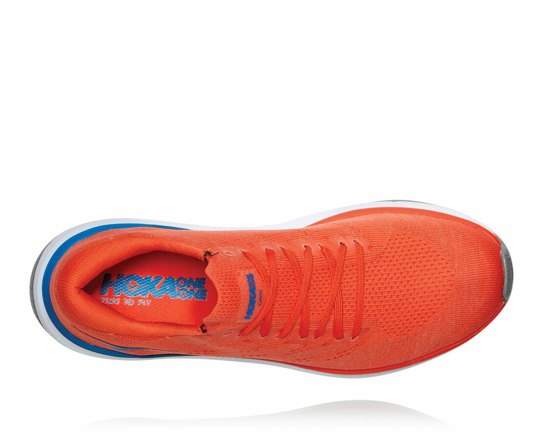 HOKA|Men's Cavu 3 Mandarin Red / White