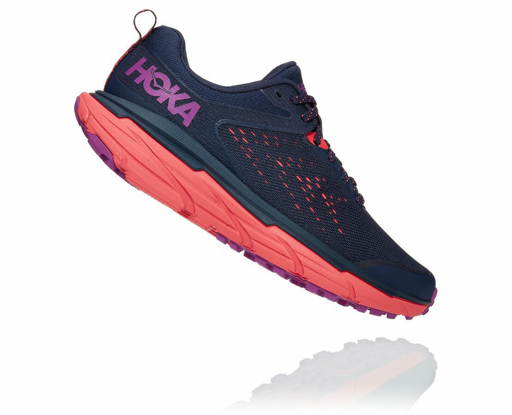 HOKA|Women's Challenger ATR 6 Black Iris / Hot Coral
